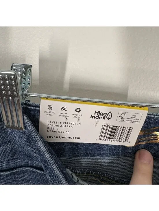 Seven7 Women SZ 8 Alaska Blue Medium Wash Tummy Less High Rise Skinny Jeans NWT - Picture 10 of 14